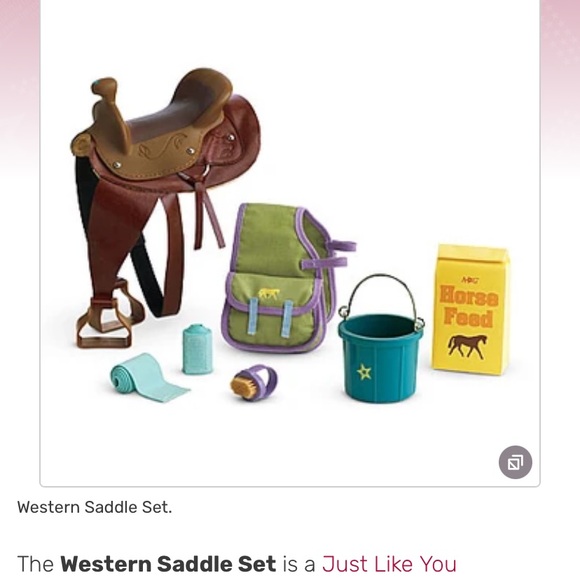 AMERICAN GIRL CHESTNUT HORSE STABLE WESTERN SADDLE SET accessories - Picture 3 of 5